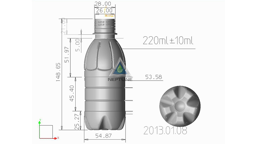 1500BPH Semi PET Bottle Blowing Machine 7 220ml water bottle design