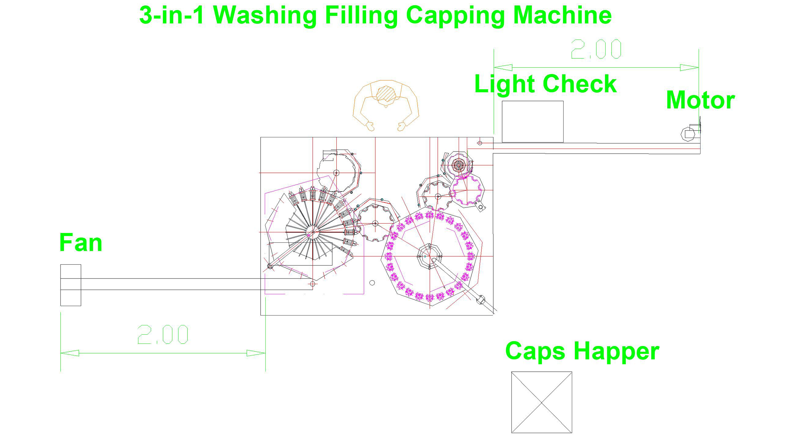 Water Filling Machine 6 3in1 bottle water filling machine layout