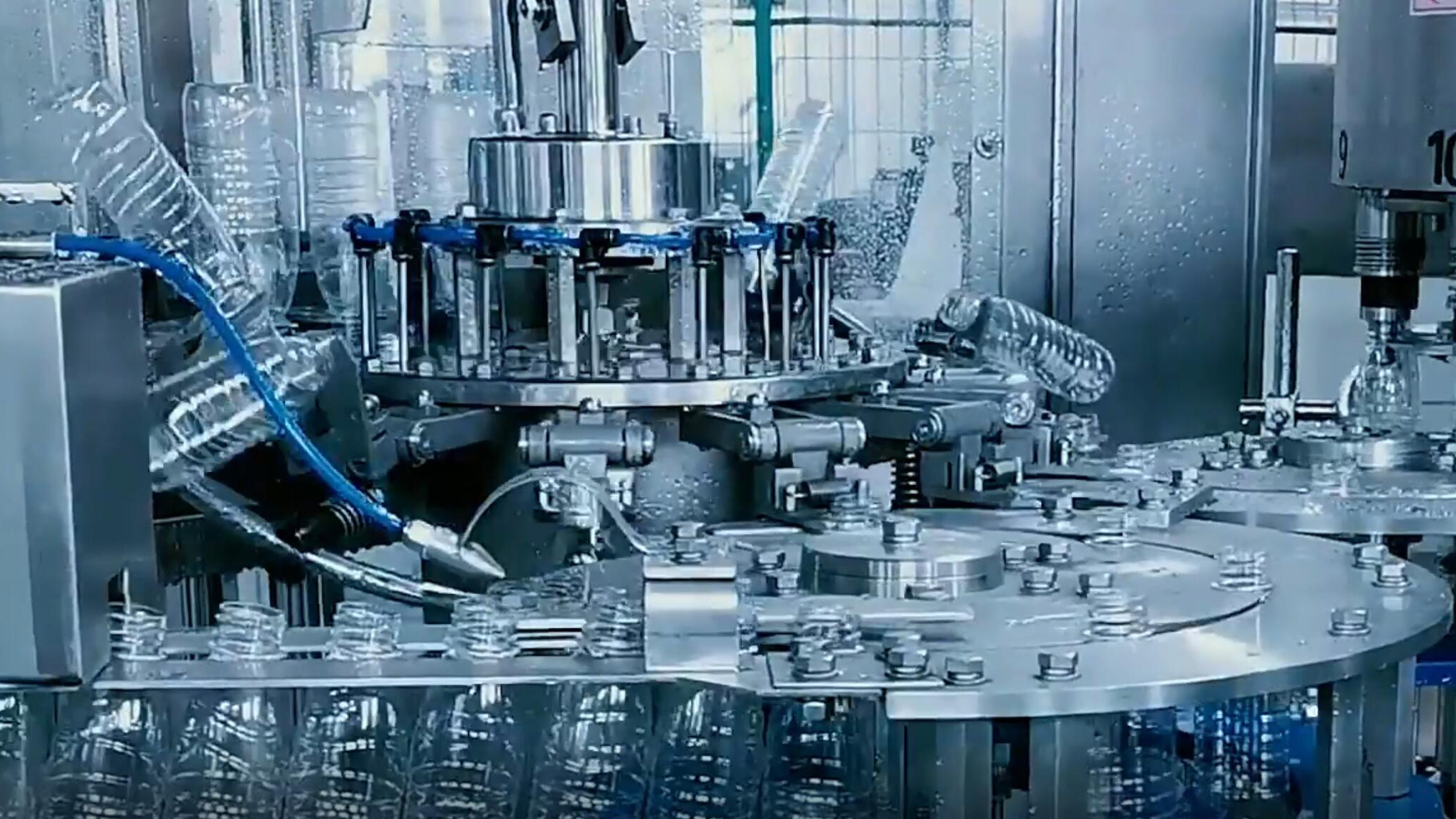 Water Filling Machine 3 rotary bottle washing